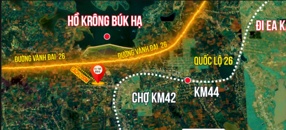 BÁN GẤP LÔ ĐẤT 2 MẶT ĐƯỜNG NHỰA KM42 QUỐC LỘ 26 SIÊU ĐẸP, GIÁ SỐC